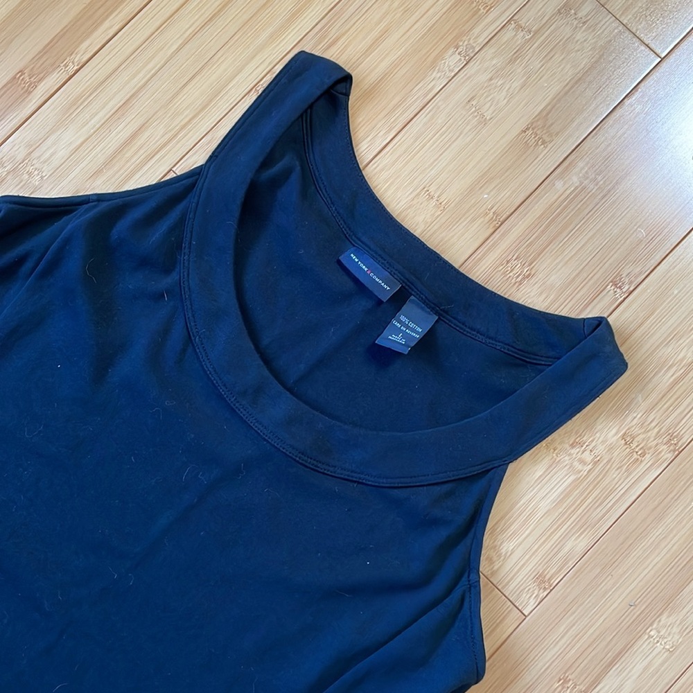 New York & Co summer sun dress, black jersey cotton - Picture 2 of 4